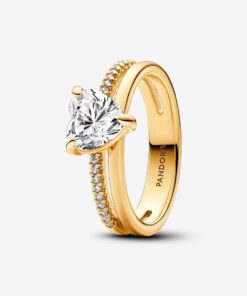 Anillo Corazón Doble Banda