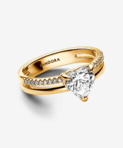 Anillo Corazón Doble Banda