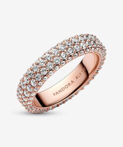 Anillo Fila Doble en Pavé