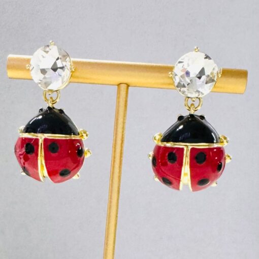 Bimba y Lola Aretes Cristal y Catarina Rojos - Imagen 3