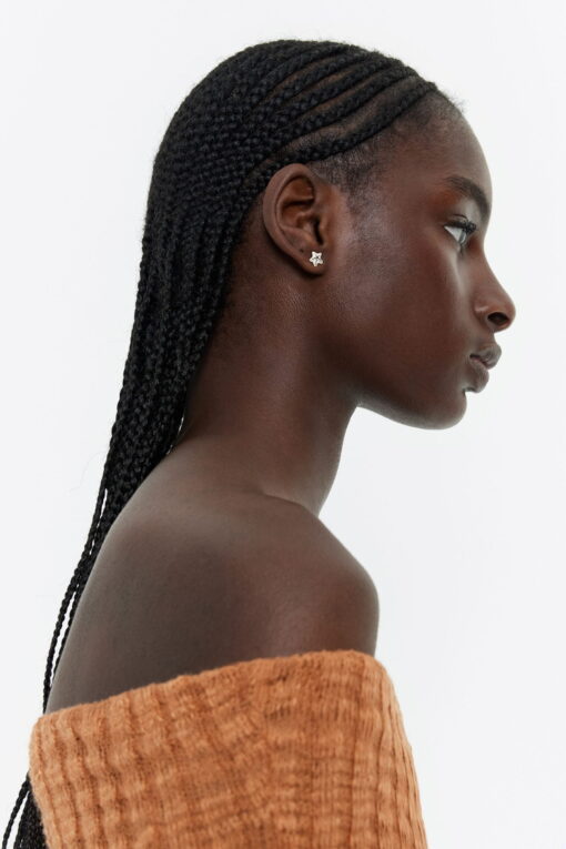 Bimba y Lola Aretes Estrella de Mar Blanco