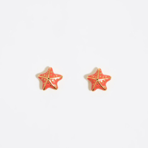 Bimba y Lola Aretes Estrella de Mar Coral - Image 4