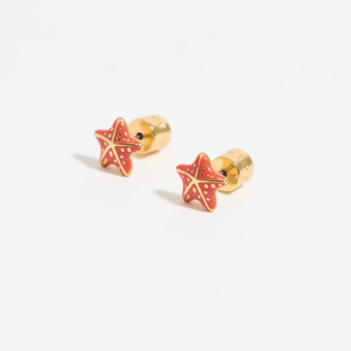 Bimba y Lola Aretes Estrella de Mar Coral