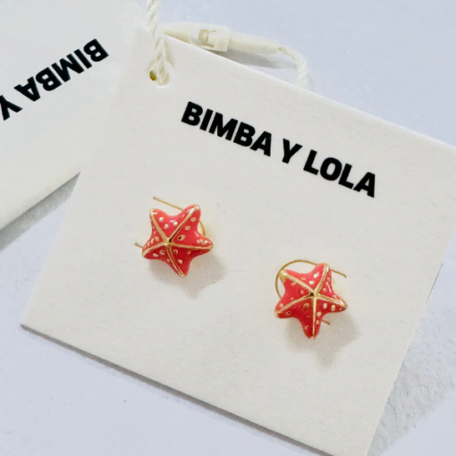 Bimba y Lola Aretes Estrella de Mar Coral - Image 3