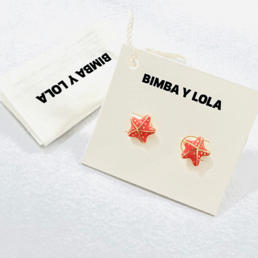 Bimba y Lola Aretes Estrella de Mar Coral - Image 2