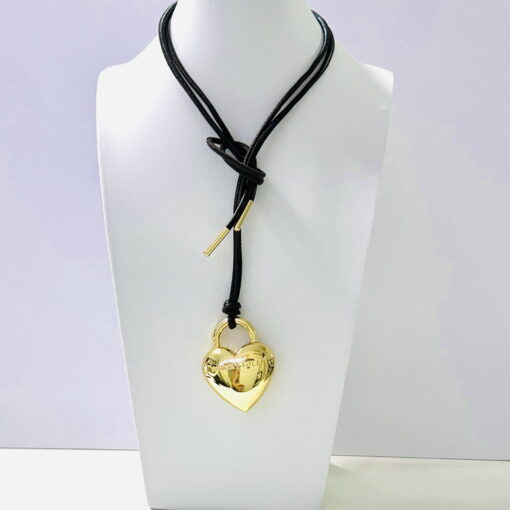 Bimba y Lola Collar Cordón Piel Cotazón Dorado