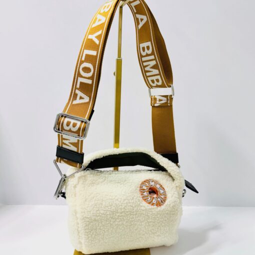 Bimba y Lola Cross Body Peluche Crema strap Bicolor Mostaza - 222BBSJ1S.T2080