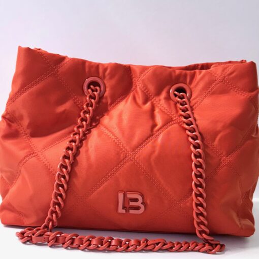 Bimba y Lola Shopper Acolchada Coral con cadena Mediana - 241BBHJ8I.13206