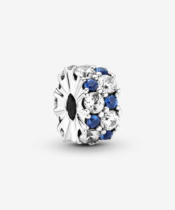 Charm de Clip Brillante Transparente y Azul