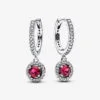 Aretes de Aro Circulo Rojo Brillante