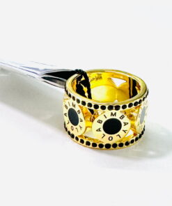 Bimba y Lola Anillo Dorado con logo Chimo en negro esmaltado - 222BAA406.T1140-3