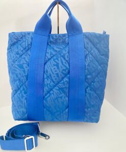 Bimba y Lola Shopper Acolchonada Azul Rey con Estampado