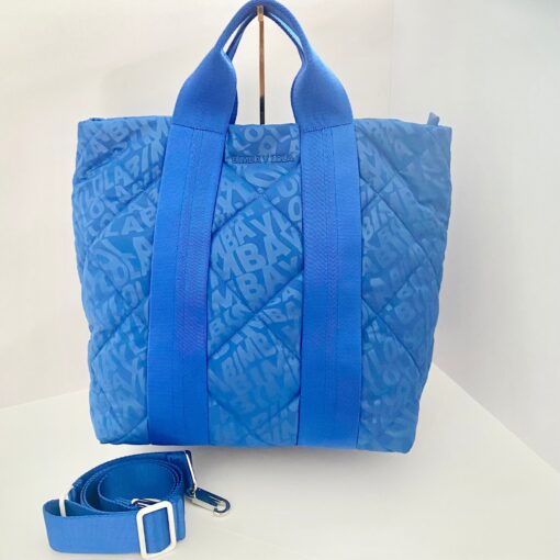 Bimba y Lola Shopper Acolchonada Azul Rey con Estampado