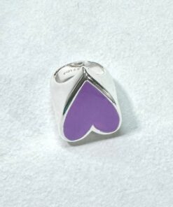 Bimba y Lola Anillo Corazón Grande Esmaltado Lila y plateado