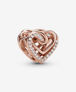 Charm Corazones Entrelazados Brillantes