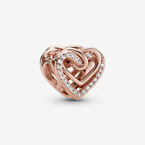 Charm Corazones Entrelazados Brillantes