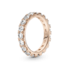 Anillo En Plata De Ley Eternity Brillante Recubrimiento en Oro Rosa 14k