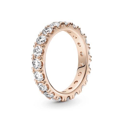 Anillo En Plata De Ley Eternity Brillante Recubrimiento en Oro Rosa 14k