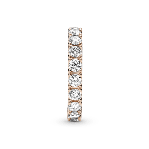 Anillo En Plata De Ley Eternity Brillante Recubrimiento en Oro Rosa 14k