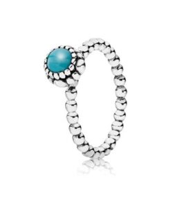 Anillo Flores Naturales Diciembre Turquesa