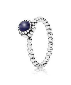 Anillo Flores Naturales Septiembre Lapislázuli
