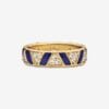 Anillo de Rayas y Piedras Azules
