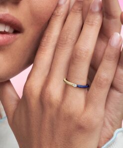Anillo Doble con Pavé y Azul de Pandora ME