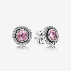 Aretes Legado Brillante Rosa Pálido