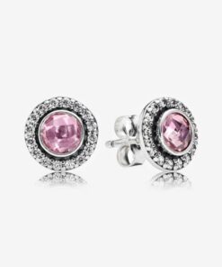Aretes Legado Brillante Rosa Pálido