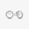 Aretes con Halo Pavé y Perlas Cultivadas