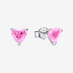 Aretes Corazón Rosa