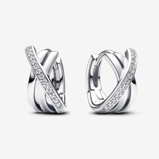 Aretes de Aro con Pavé Cruzado