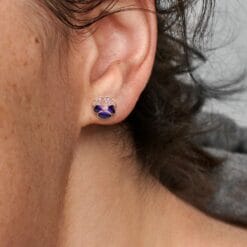 Aretes de Flor de Pensamiento Rose Gold