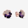 Aretes de Flor de Pensamiento Rose Gold