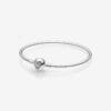 Brazalete de Plata Moments con Cierre de Corazón de Invierno