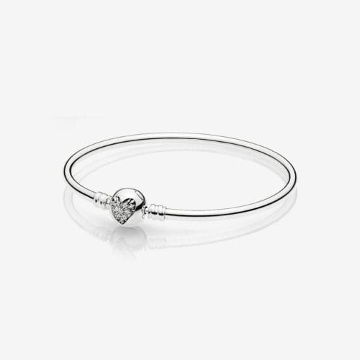 Brazalete de Plata Moments con Cierre de Corazón de Invierno