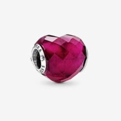 Charm de Corazón Fucsia Facetado