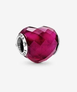Charm de Corazón Fucsia Facetado