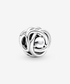 Charm Círculo de la Eternidad Madre de Perla Blanca de Junio