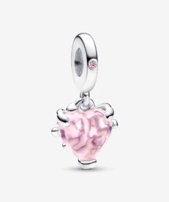 Charm Colgante Árbol de la Familia y Corazón Rosa