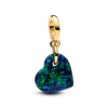 Charm Colgante Corazón Verde Opalescente