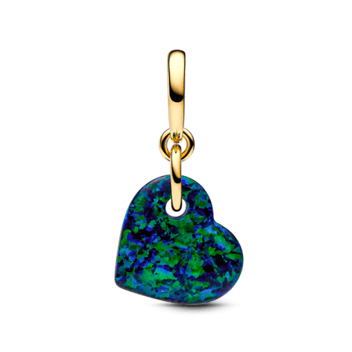 Charm Colgante Corazón Verde Opalescente