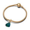 Charm Colgante Corazón Verde Opalescente