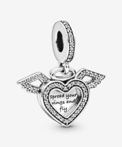 Charm Colgante Corazón y Alas de Ángel