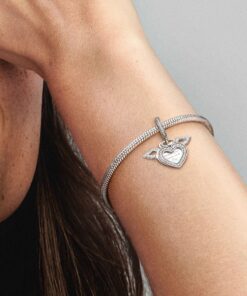 Charm Colgante Corazón y Alas de Ángel