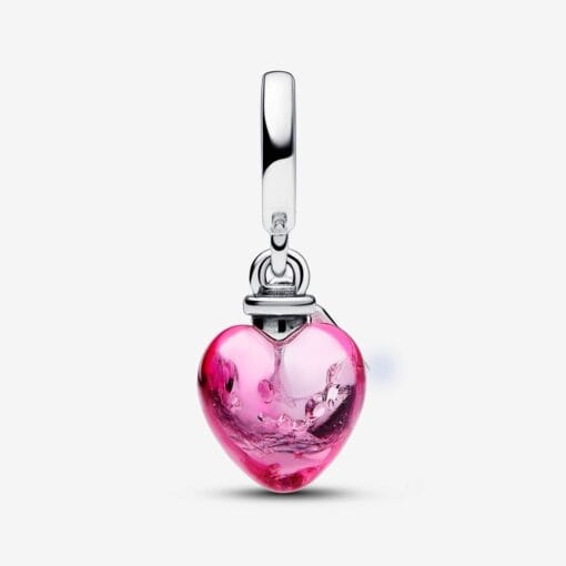 Charm Colgante Corazón de Poción de Vidrio Murano