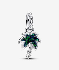 Charm Colgante Palmera Verde Opalescente