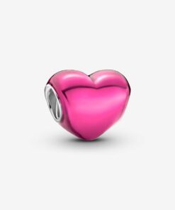 Charm Corazón Rosa Metálico