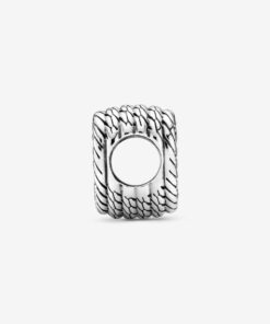Charm de Corazón Abierto con Diseño de Cadena de Serpiente