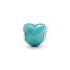 Charm de Corazón de Plata con Cristal Azul